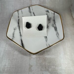 Kendra Scott Tessa Black Drusy Gunmetal Stud Earrings